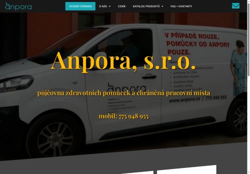 Desktop verze webu Anpora, s.r.o.