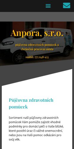 Mobilní verze webu Anpora, s.r.o.