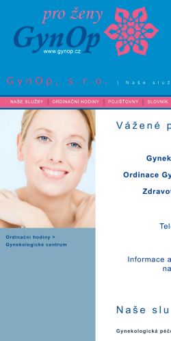 Mobilní verze webu GynOp, s.r.o.