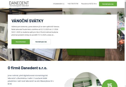 Desktop verze webu Danedent s.r.o.