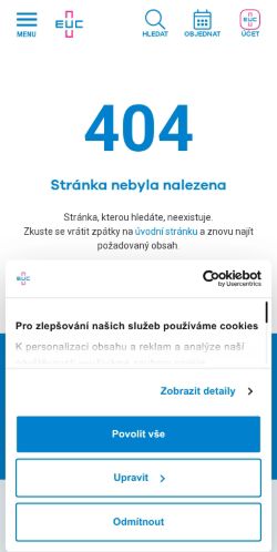 Mobilní verze webu EUC Klinika Brno s.r.o.