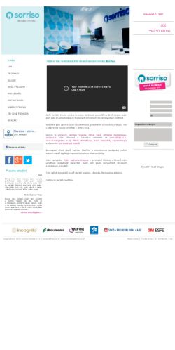Mobilní verze webu Sorriso Dental s.r.o.