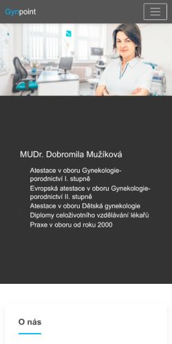 Mobilní verze webu Gynekologie Rybkova s.r.o.