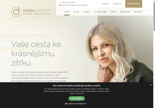 Desktop verze webu DermaConcept s.r.o.