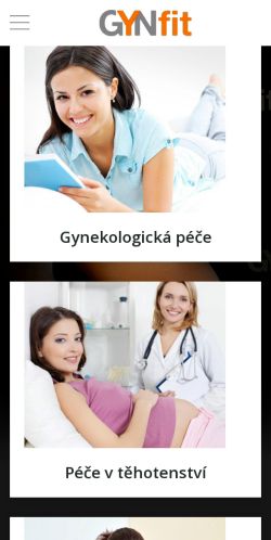 Mobilní verze webu Gynfit s.r.o.