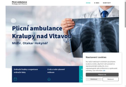 Desktop verze webu Plicní ambulance Kralupy s.r.o.