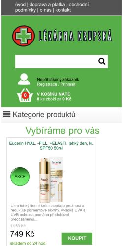 Mobilní verze webu Machálkova lékárna s.r.o.