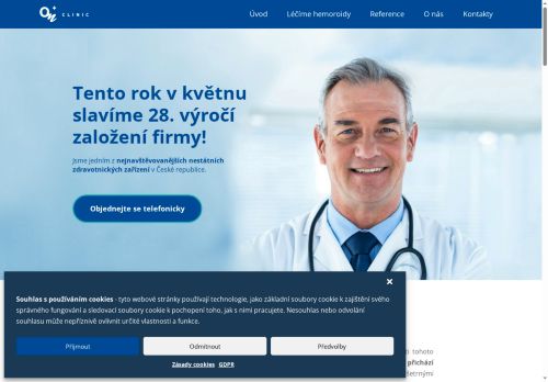 Desktop verze webu ON CLINIC, s.r.o.