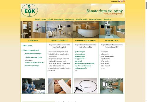 Desktop verze webu EGK, s.r.o.