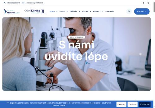 Desktop verze webu Oční klinika JL, s.r.o.