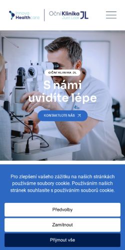 Mobilní verze webu Oční klinika JL, s.r.o.