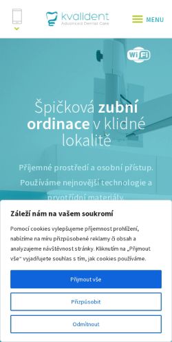 Mobilní verze webu KVALIDENT s.r.o.
