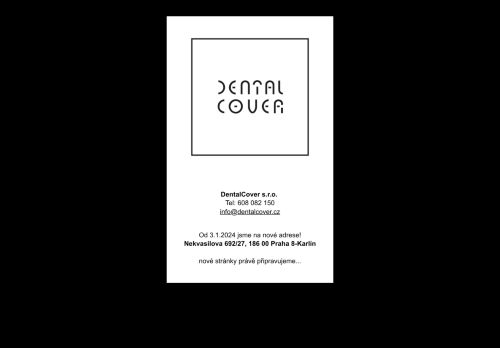 Desktop verze webu DentalCover s.r.o.