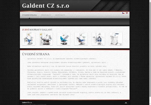 Desktop verze webu Galdent CZ s.r.o.