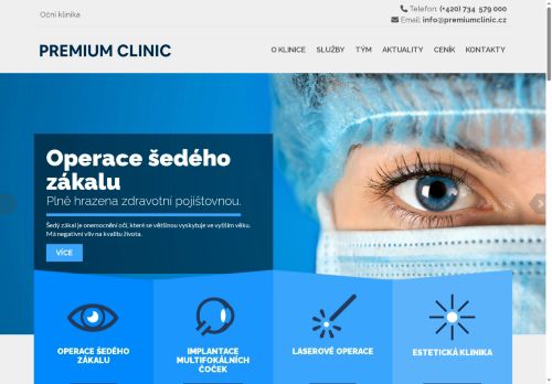 Desktop verze webu Premium Clinic s.r.o.