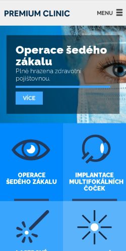 Mobilní verze webu Premium Clinic s.r.o.