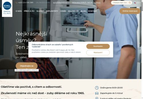 Desktop verze webu Schill Dental Clinic Praha s.r.o.