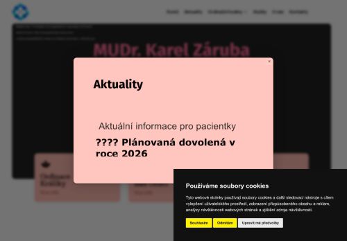 Desktop verze webu MUDr. Karel Záruba