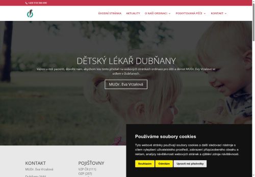 Desktop verze webu MUDr. Eva Vrzalová s.r.o.