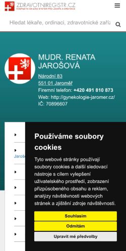 Mobilní verze webu MUDr. Renata Jarošová