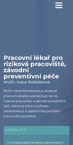 Mobilní verze webu MUDr. Ivana Rožníčková