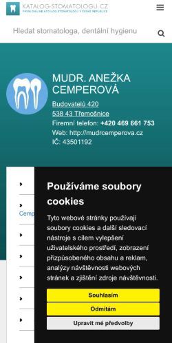 Mobilní verze webu MUDr. Anežka Cemperová