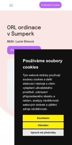 Mobilní verze webu MUDr. Lucie Šimová s.r.o.