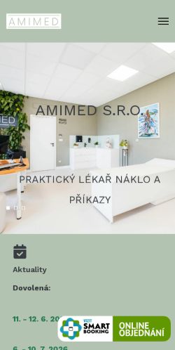 Mobilní verze webu AMIMED s.r.o.