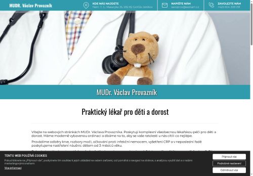 Desktop verze webu MUDr. Václav Provazník
