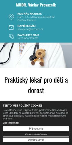 Mobilní verze webu MUDr. Václav Provazník